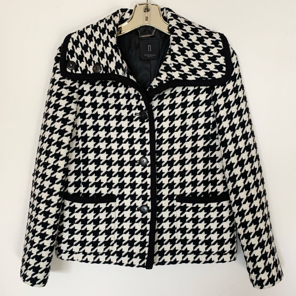 Hold Houndstooth wool short coat